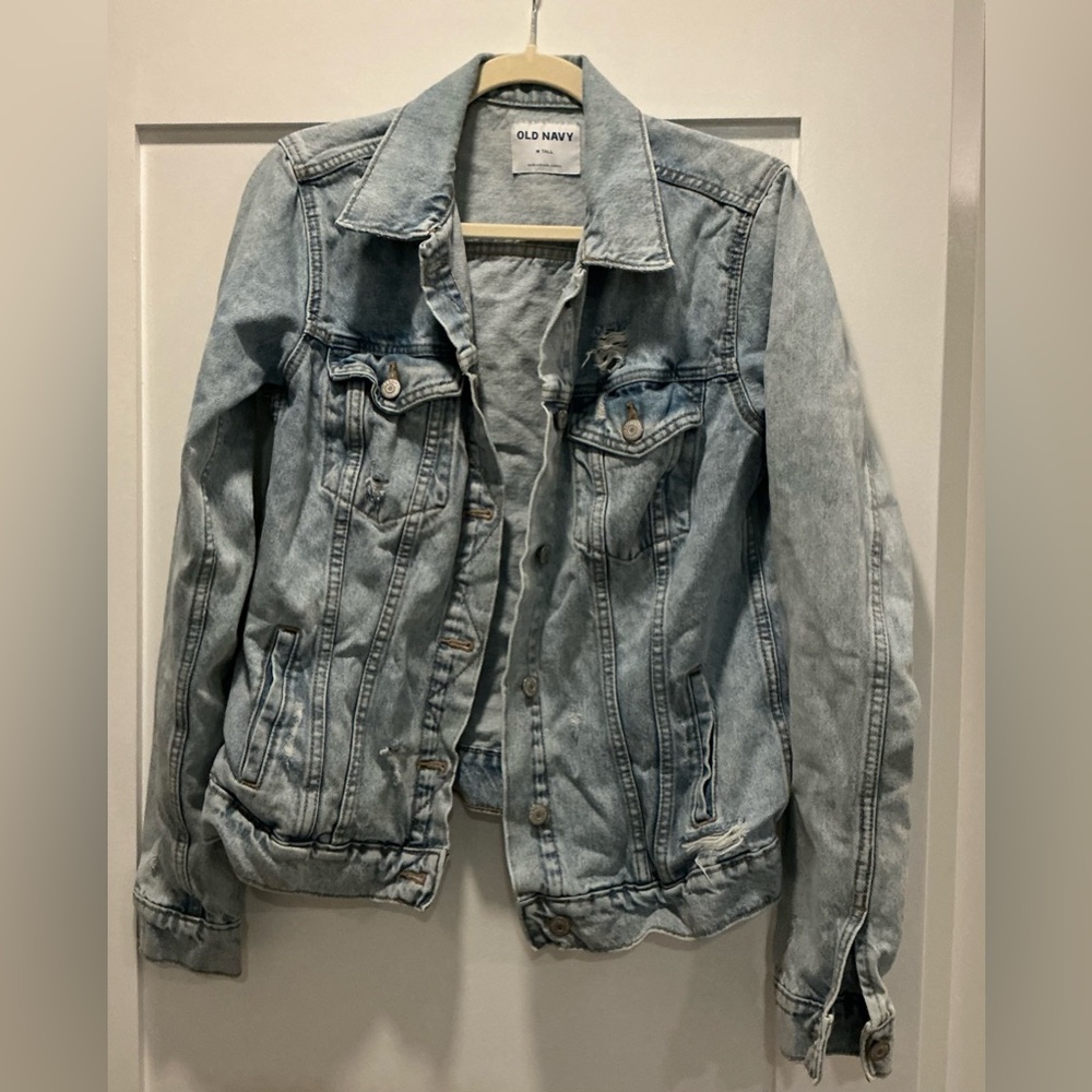 Old Navy Distressed Light Blue Jacket